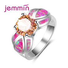 New Arrival Female Hot Pink Opal Ring Jewelry for Fashion Women Wedding  Engagement Rings Bague Femme 2024 - buy cheap