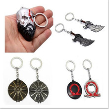HSIC Mixed God Of War 4 Keychain Kratos Axe Key Chains Sword OLYMPUS KRATOS Head Skull Weapons Metal Keyring Men llavero 2024 - buy cheap
