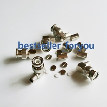 BNC male right angle crimp BNC connectors RA for  RG5 RG6 LMR300 RG304 cable RF connector CCTV 2024 - buy cheap