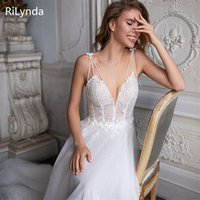 Sexy vestido de casamento sem mangas com decote em v vestido de noiva vestido de noiva 2024 - compre barato