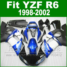 Запчасти для мотоцикла YAMAHA R6, обтекатель, 7 подарков, 1998, 2000, 2001, 2002, синий и черный, YZF R6, комплекты 1998-2002 2024 - купить недорого