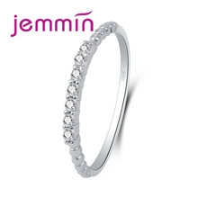 Elegant Simple Luxurious AAA White CZ Band 925 Sterling Silver Ring Tail Ring Women Female Men's Eternity Ring Jewelry 2024 - buy cheap