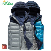 Loclimb colete masculino aquecido, jaqueta sem mangas com usb aquecimento para inverno 2018, área externa, ski, caminhada, am359 2024 - compre barato