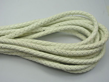 Cordón de joyería de polipiel, 16,4 pies, blanco, redondo, trenzado, 7mm 2024 - compra barato