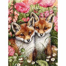 YI BRIGHT New Diamond Embroidery 2 Cute Fox 2019 5d Diamond Painting Full Square Rhinestones Picture Diamond Mosaic Beadwork 2024 - buy cheap