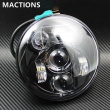 Conjunto de faróis de led para motos, 1 peça/4 ", acessórios para faróis de led com moldura, para harley 5-5.75", preto, projetor 2024 - compre barato