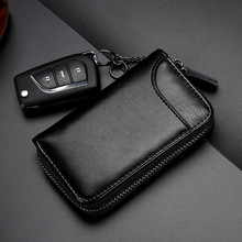 Genuine Leather Key Wallet Fashion Men & Women Multi Function Key Organizer Bag Ladies Housekeeper Key Holder 6 Rings KM01 2024 - buy cheap