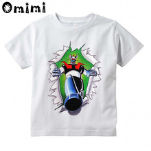 Crianças mazinger z cartoon design t camisa meninos e meninas grandes casual manga curta topos engraçado das crianças 2024 - compre barato