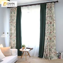 Pastoral Nature Fabric Curtain Spliced Blackout Curtains Customized Window Drapes For Living Room 2024 - buy cheap