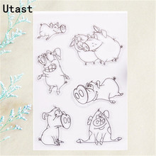 Funny Pig Animal Clear Silicone Stamps /Transparent Rubber Stamp for DIY Scrapbooking/Photo Album Decorative Craft Making 2024 - buy cheap