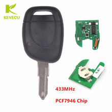 Keyecu chave remota de alta qualidade, com 1 botão, com chip pcf7946, 433mhz, para renault twingo clio master kango 2024 - compre barato