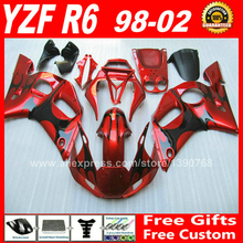 Fairing kit for YAMAHA R6 1998 - 2002 1999 2000 2001 red black plastic parts 98 99 00 01 02 fairings kits H6S2 2024 - buy cheap