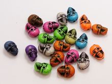 25pcs Mixed Color Halloween Gothic Skull Acrylic Beads Charms 19mm 2024 - buy cheap