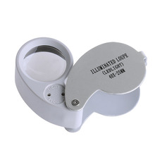 40X 25mm Metal Cover Jewellery Loupe Eye Hand Magnifier Glass Lens LED Light Hot 4XFD 2024 - buy cheap