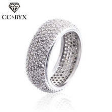 Full of small white crystal rings for women white gold color fashion finger rings shinestone charm jewelry Free shipping CC196 2024 - buy cheap