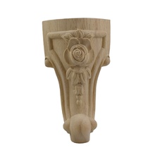 Móveis pernas florais madeira esculpida decalque canto apliques quadro móveis escultura em madeira decorativo figuras de madeira artesanato casa 2024 - compre barato