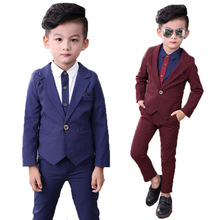 Conjunto infantil de blazer + calça longa, roupas formais para garotos, duas peças, primavera 2024 - compre barato