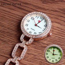 Luminous Nurse Watch Full Crystal Dial Steel Nurses Pin FOB Watch Clip-on Hanging Brooch Doctor Kids Pocket Watch Women Clock 2024 - buy cheap