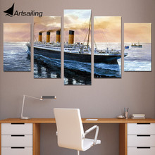 5 panels canvas wall Printed Titanic Movie boat Painting children's room decor print poster picture canvas Free shipping/ny-4126 2024 - buy cheap