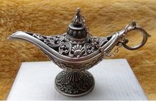 Collection Of Tibet Aladdin Genie Oil Lamp Vintage Silver old copper Garden Decoration 100% real Tibetan Silver Brass 2024 - buy cheap