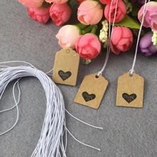 200pcs string+200pcs/lot Kraft Paper Tags for Gift Head Label Festival Wedding Party Note DIY Blank Price Hang Tags 2024 - buy cheap