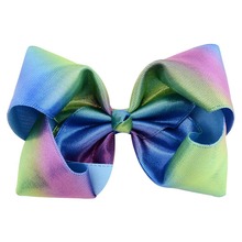 8 ''Big Large New Girl Hairgrip Rainbow laser fabric Barrette Ribbon Sequin Bow Hair Clips Hairpin Hair Accessories Headwear 2024 - buy cheap