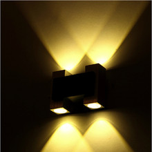 morden up and down led wall sconce 2 heads aluminum bedroom bedside reading wall lamps square background wall mounted lighting 2024 - buy cheap