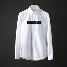New 100% Cotton Men Shirt Camisa Masculina Fashion Resin Printing Long Sleeve Mens Dress Shirt Trend Slim Fit Mens Dress Shirts 2024 - buy cheap