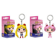 FUNKO POP Sailor Moon SAILOR CHIBI MOON Pocket Pop Keychain PVC action Figure Collection Model toys for children birthday gift 2024 - buy cheap