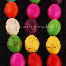 Free Shipping Fashion Jewelry 10x14mm Multicolor Howlite Oval Loose Beads 15.5" FG5851 2024 - buy cheap