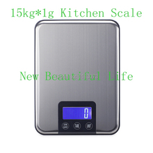 15KG 1g Digital Kitchen Scale 15kg Big Food Diet Weight Slim Stainless Steel Electronic Scales Touch Button With Package 2024 - buy cheap