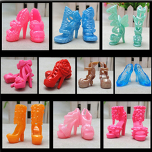 Sandálias de salto alto com laço para bonecas, acessórios de brinquedo com 20 tamanhos diferentes e cores aleatórias 2024 - compre barato