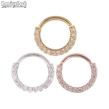 3Color 1Piece Real Septum Rings Pierced Piercing Septo Nose Ear Cartilage Tragus Helix Piercing Clicker Rings Body Jewelry 2024 - buy cheap