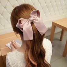 Fashion Ribbon Big Large Bow Hairpin Hair Clip Women Girls Satin Trendy Ladies Casual 1pc New Cute Hair Accessories 2024 - buy cheap