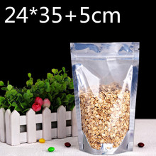 Bolsas de aluminio con cierre de cremallera para alimentos, bolsas autoadhesivas de plástico de 24x35cm para caramelos, granos de café, regalo, 100 Uds. 2024 - compra barato