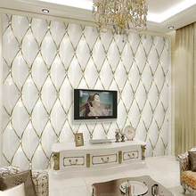 Custom 3D Mural Modern Luxury Gold Crystal Rhombic Stitching Wallpaper Living Room TV Background Wall Home Decoration Wall Cloth 2024 - buy cheap