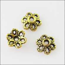 New 200Pcs Antiqued Gold Color 6Leaf - Flower End Bead Caps Connectors 6mm 2024 - buy cheap