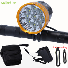 Walkfire-Luz LED de 15000LM para bicicleta, lámpara intermitente frontal para ciclismo, para acampada y pesca, con paquete de batería de 18650, 9 x XML T6 2024 - compra barato