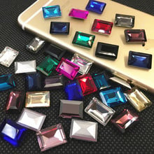 More Colors Rectangle Glass Crystal fancy stone 10x14mm,13x18mm Pointback Jewelry Beads No holes multi colors 2024 - buy cheap