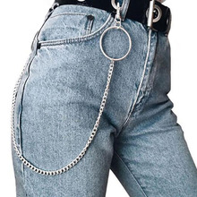 Cinto punk hip hop da moda, corrente da cintura, calças de homens, mulheres, corrente de jeans, acessórios de roupas de metal prateado 2024 - compre barato