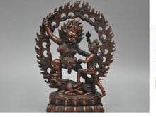 YM  311  10'' Tibet Yamantaka Buddha Protector Deity Lord Of Hell Escort Bronze Statue 2024 - buy cheap