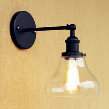 Luminária de parede industrial estilo loft, lâmpada de parede com lâmpada led retrô vintage, resolução de vidro com lâmpada murale 2024 - compre barato