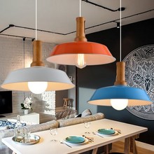 Luminária pendente estilo loft, luminária suspensa estilo ferro e madeira 2024 - compre barato