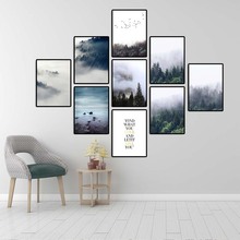 Декоративный постер для дома, настенная Картина на холсте, скандинавский пейзаж 2024 - купить недорого
