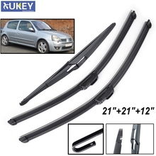 Xukey Front Rear Windscreen Wiper Blades Set Kit For Renault Clio 2 2005 2004 2003 2002 2001 2000 1999 1998 21"21"12" 2024 - buy cheap