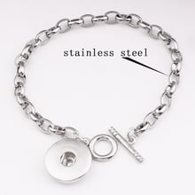 Newest metal Stainless steel  18mm snap button bracelet   BB2021 2024 - buy cheap