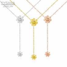 FYSARA Luxury Flower Daisy Necklace & Pendant For Women Party Cute Rose Gold Necklaces Stinless Steel Jewelry 2024 - buy cheap