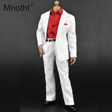 Mnotht 1/6 Scale Male Soldier Suit Clothes ZY5006 Red Shirt With White Suit Pants Set For 12in Action Figure Toys Collection m 2024 - buy cheap