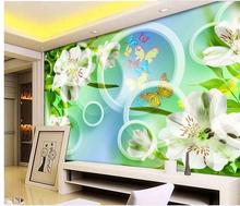 Papel tapiz de foto personalizado murales de tv en 3d papel de pared solo hermosas flores floreciendo fondos de pared para sala de estar TV 2024 - compra barato
