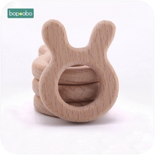 Bopoobo-Juguetes Educativos para niños, juguete de madera de haya, conejo, pulsera de lactancia, sonajero de madera 2024 - compra barato